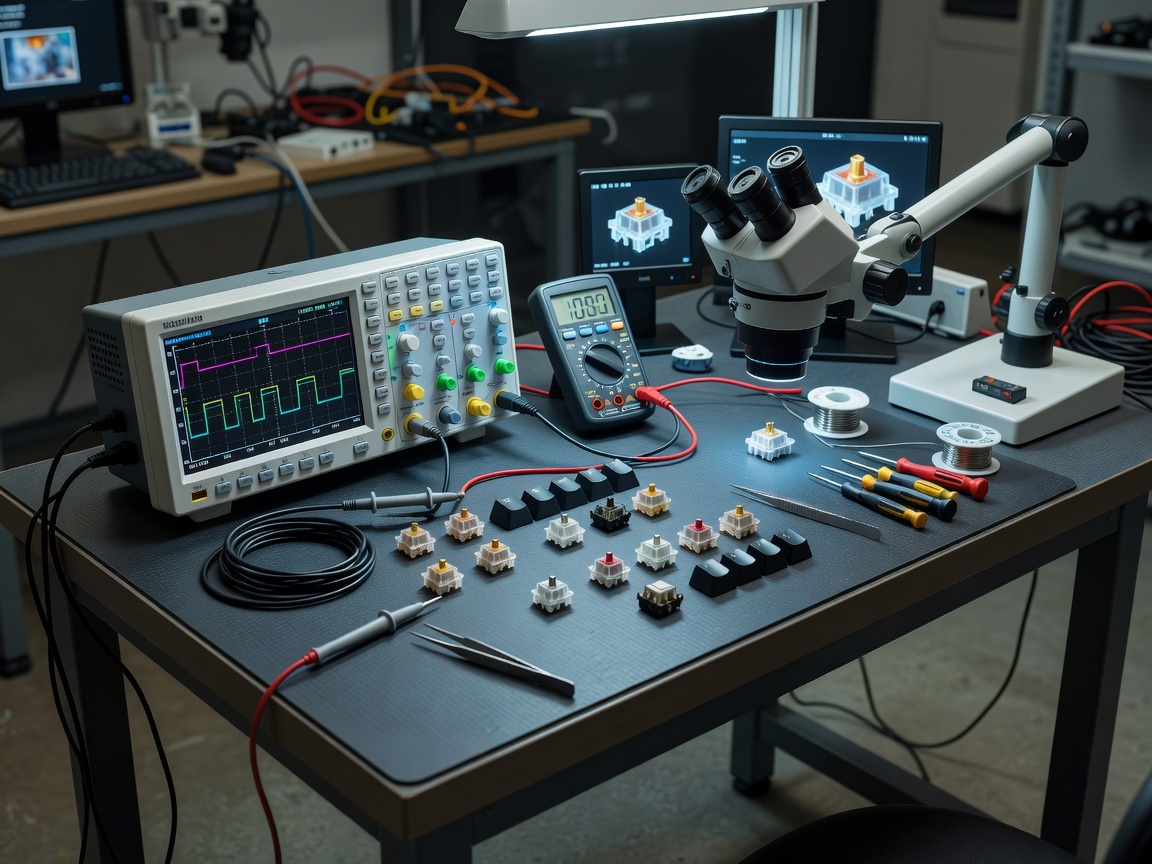 Mechanical switch workbench with digital testing tools